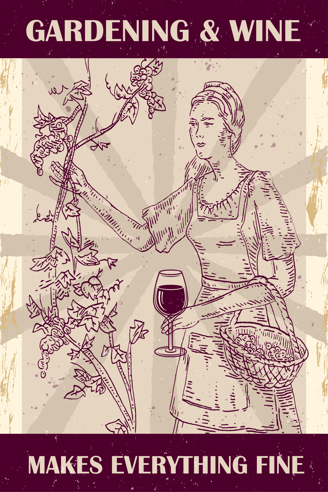 Gardening and wine custom t-shirt - TenStickers