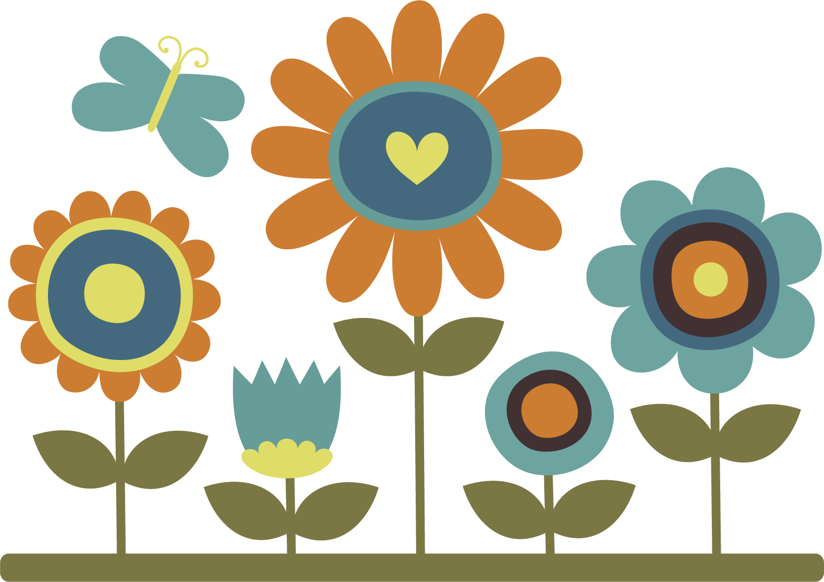 Bloemen mini tuin op t-shirt - TenStickers