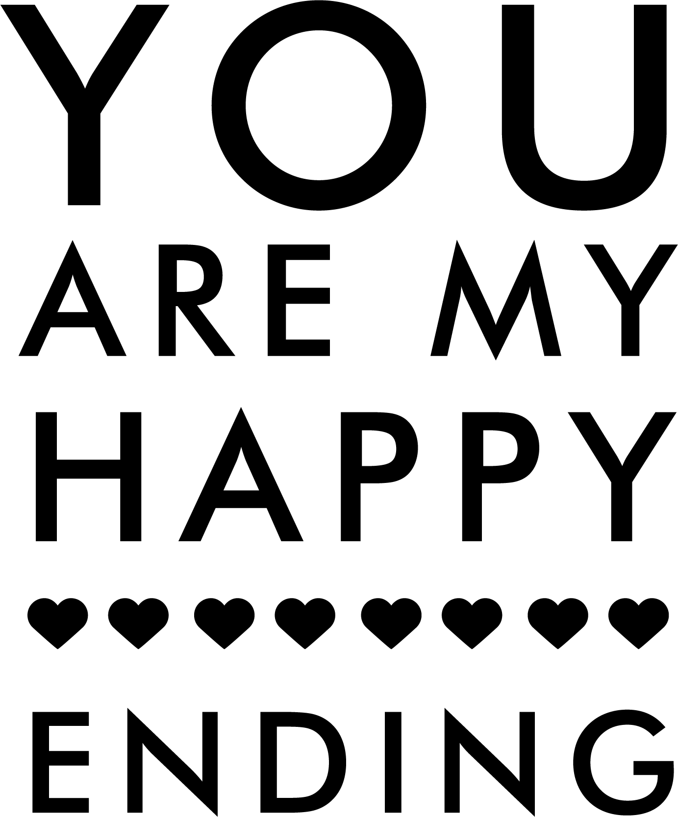 Valetijn shirt happy ending - TenStickers