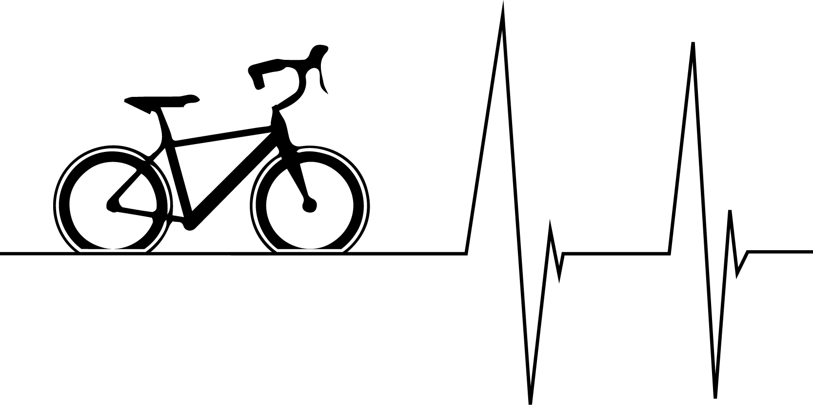 Fiets met harslag lijn op shirt - TenStickers