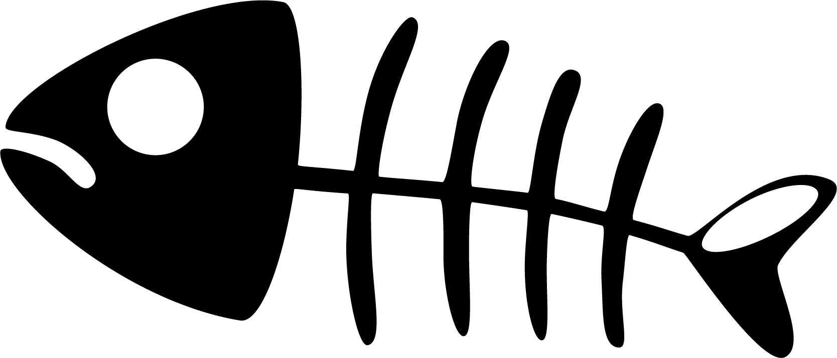 Geraamte van vis op t-shirt - TenStickers