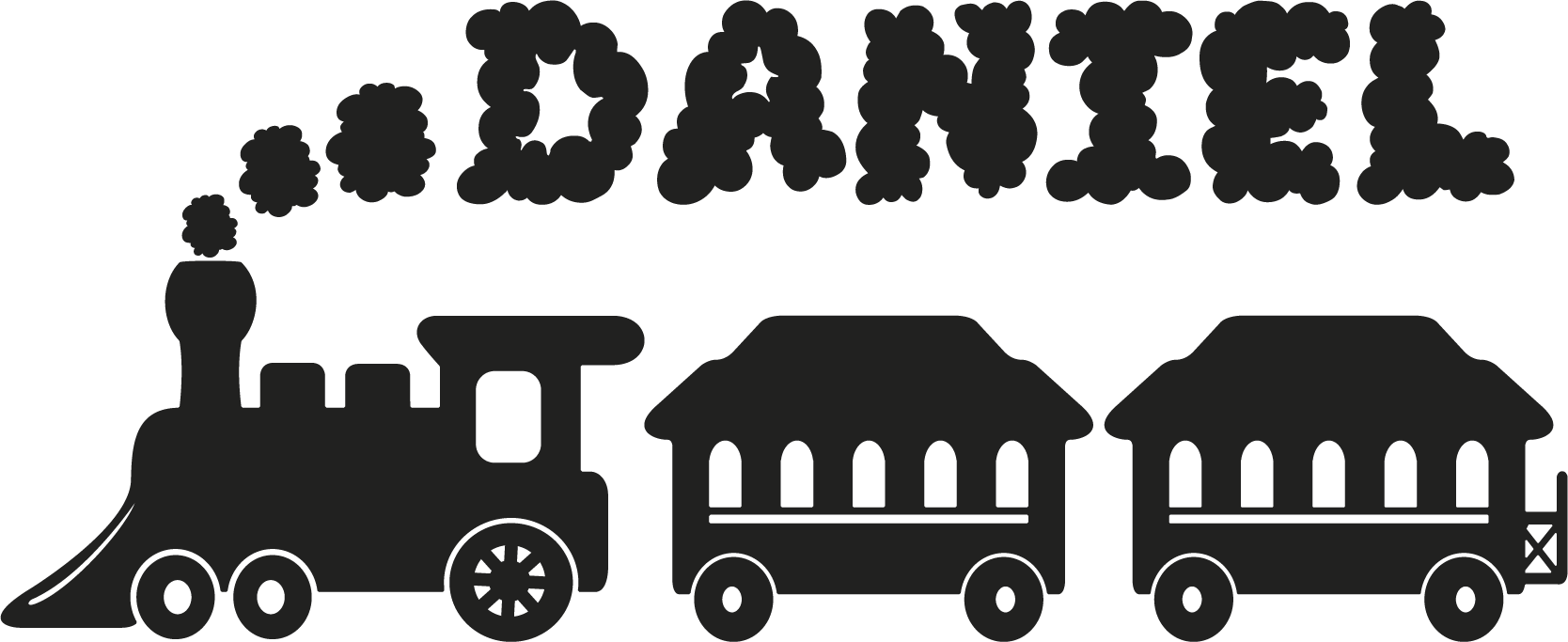 Trein met eigen naam t-shirt - TenStickers