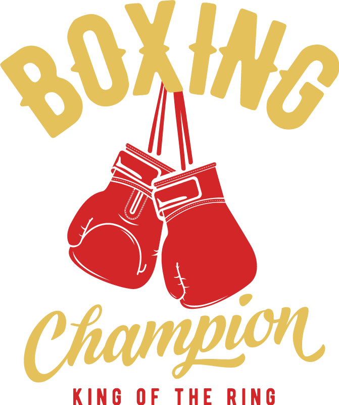 T-shirt boksen champion met handschoenen - TenStickers
