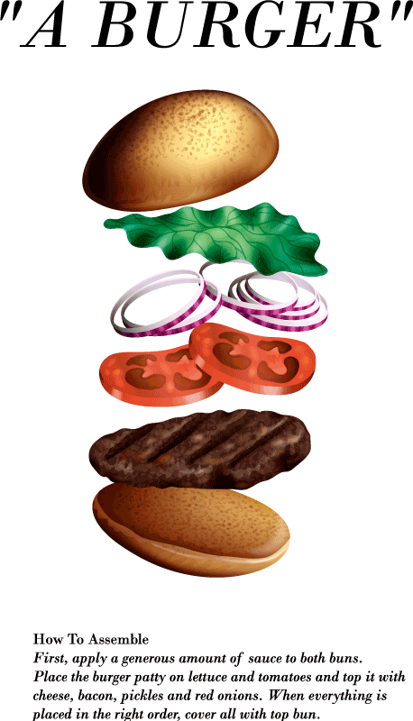 Burger ingredients t-shirt - TenStickers