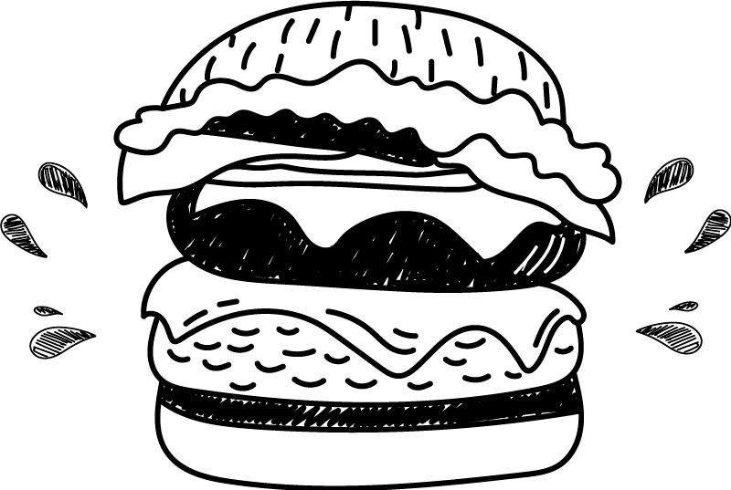 Hand drawn burger t-shirt - TenStickers