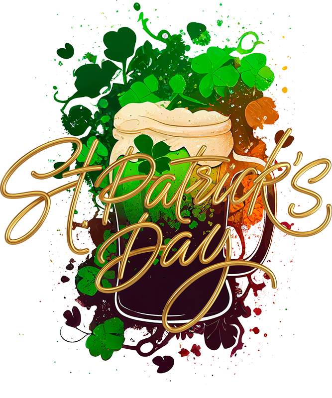 Beer mug and shamrocks custom t-shirt - TenStickers