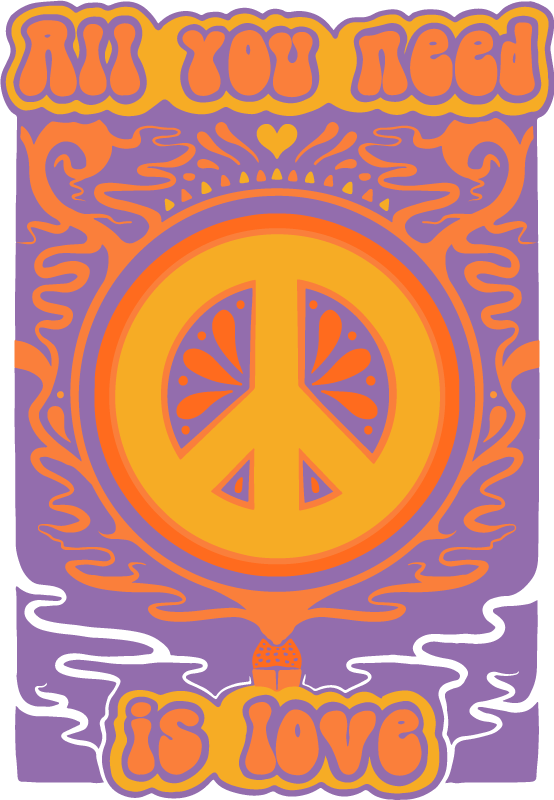 T-shirt peace teken is liefde  - TenStickers