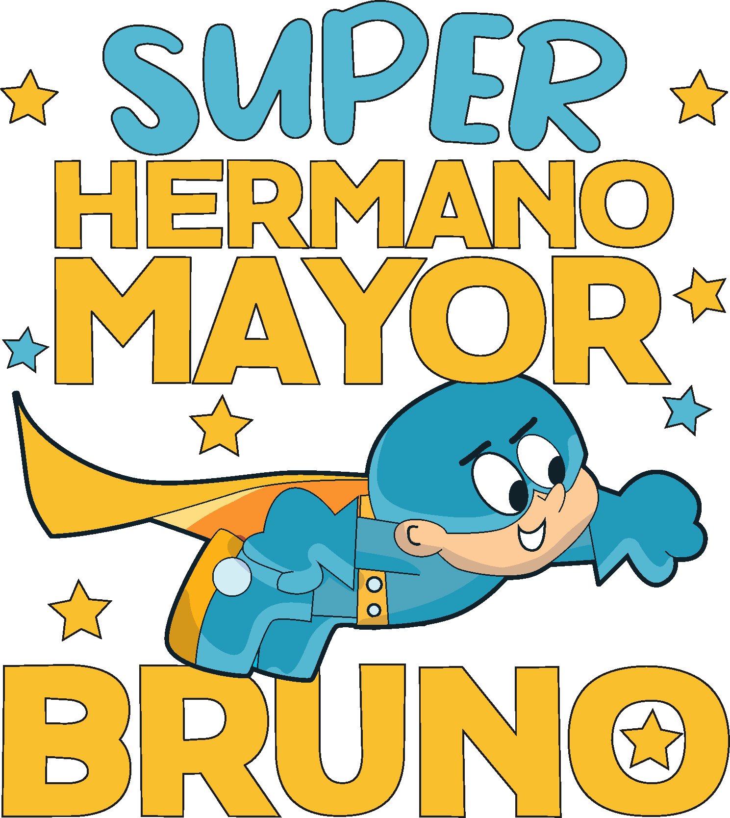 Camisetas con nombre súper hermano - TenVinilo