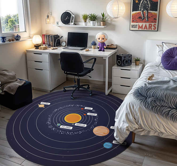 Vinyl Teppich Jugendzimmer Sonnensystem - TenStickers