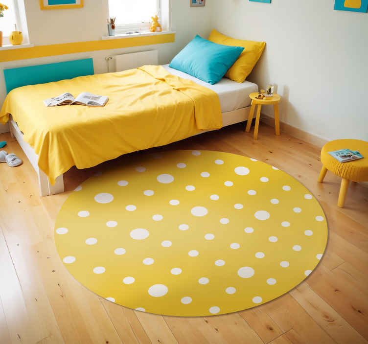 Tappeto vinile giallo a pois - TenStickers