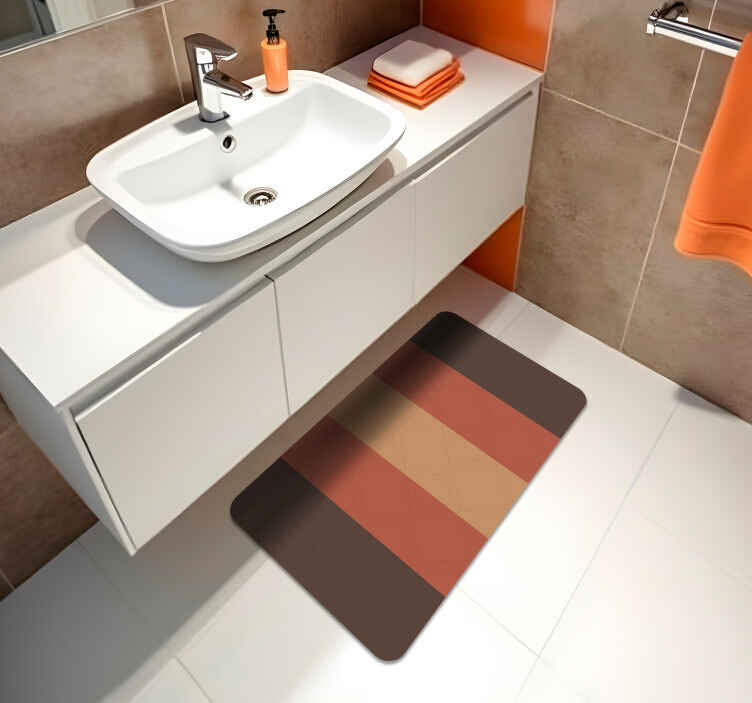 Tapis vinyle salle de bain rayures colorées - TenStickers