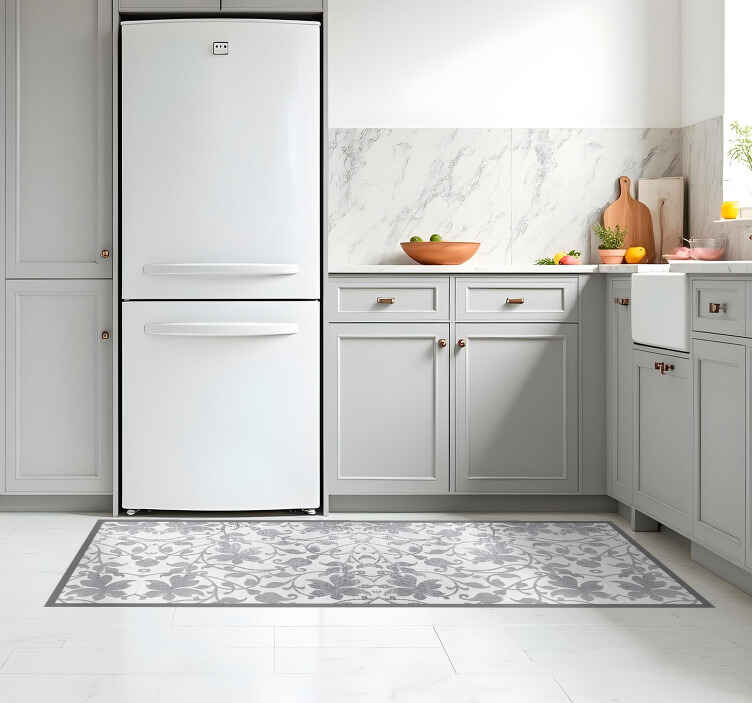 çimento damask mutfak pvc halı - TenStickers