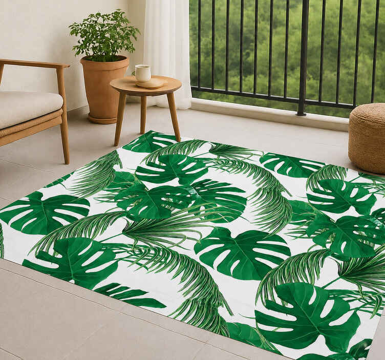 Tapis vinyle extérieur conception de feuilles tropicales - TenStickers