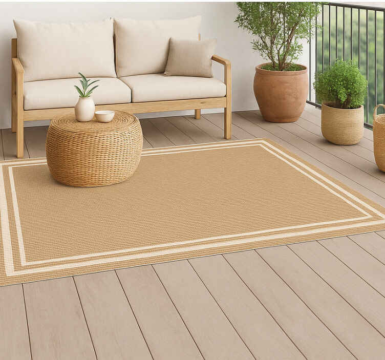 Alfombra vinílica exterior imitación de borde tejido - TenVinilo