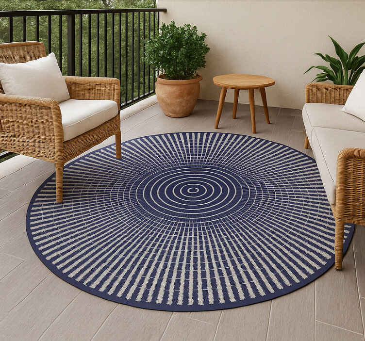Alfombra vinílica exterior diseño concéntrico rayado - TenVinilo