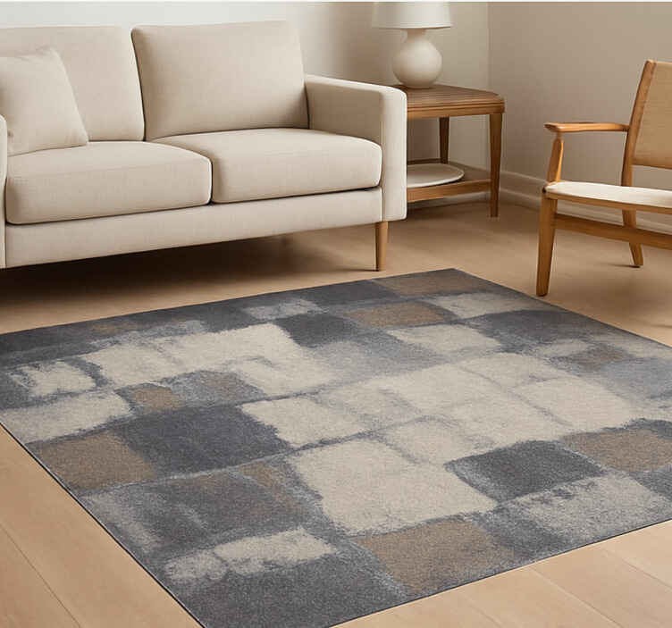 Alfombra vinílica cuadrada diseño de patchwork gris - TenVinilo