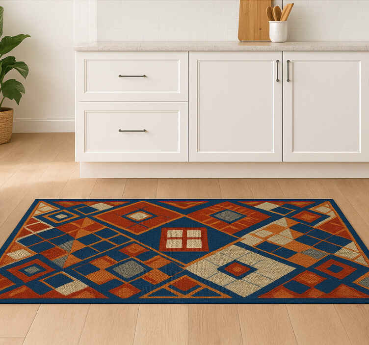 Alfombra de vinilo para cocina motivo geométrico diamante - TenVinilo