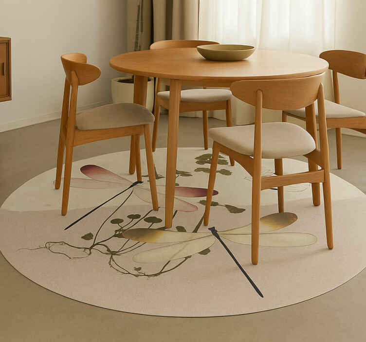 Alfombra vinílica comedor collage de naturaleza prensada - TenVinilo