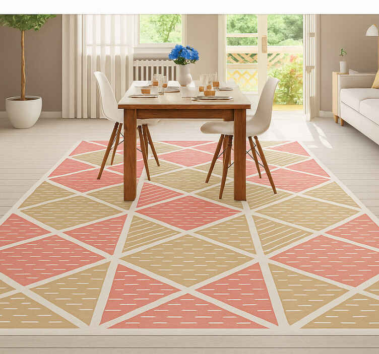 Alfombra vinílica comedor estilo escandinavo gráfico - TenVinilo
