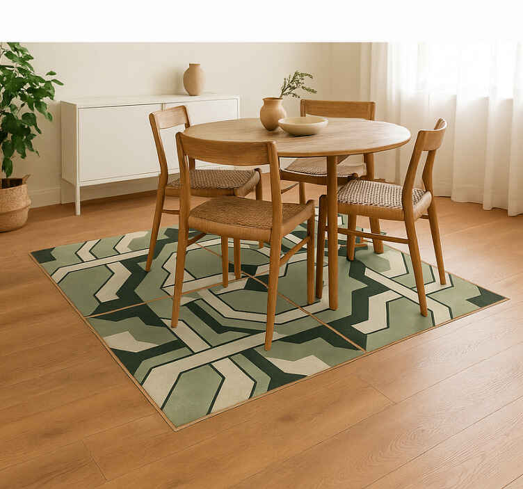 Alfombra vinílica comedor entrelazado geométrico marroquí - TenVinilo