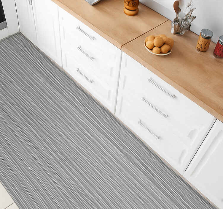 Gray thin striped  kitchen vinyl carpet - TenStickers