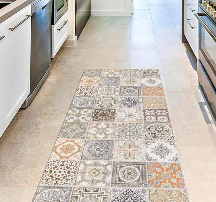Persian Tiles CREARREDA mosaic vinyl rug - TenStickers