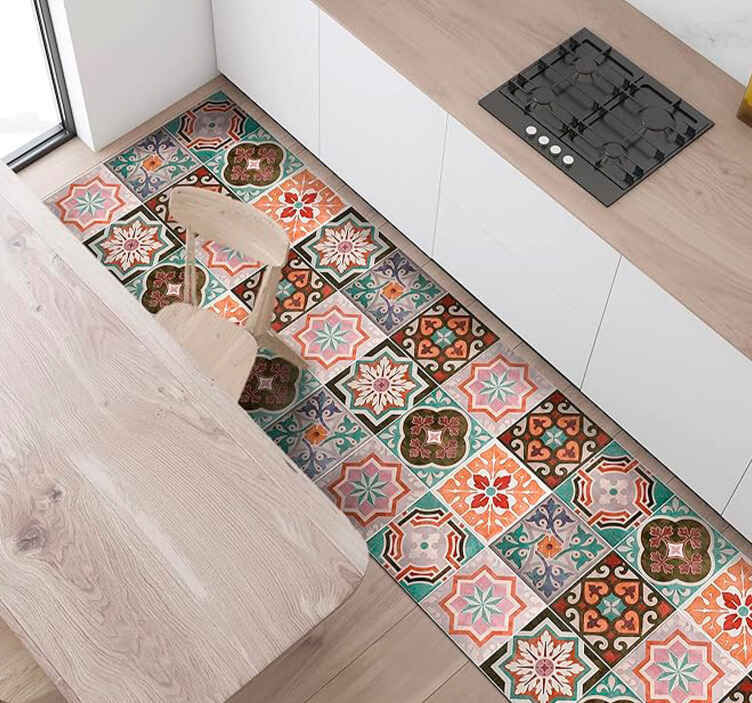 Sisilialainen piastrelliini mosaiikki vinyylimatto - Tenstickers