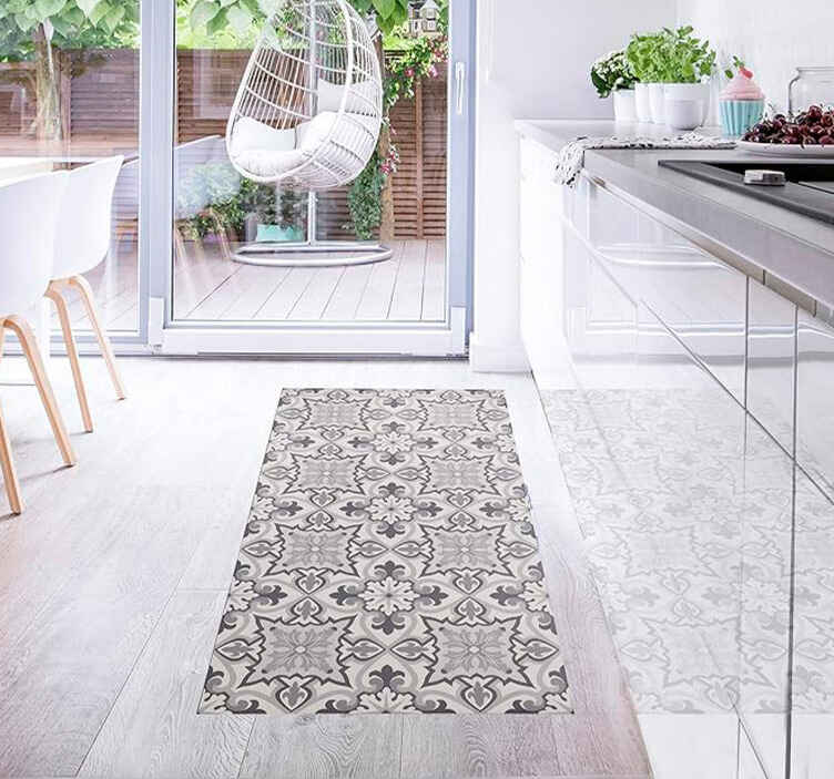 Alfombra vinílica hidráulica cocina gris baroni - TenVinilo