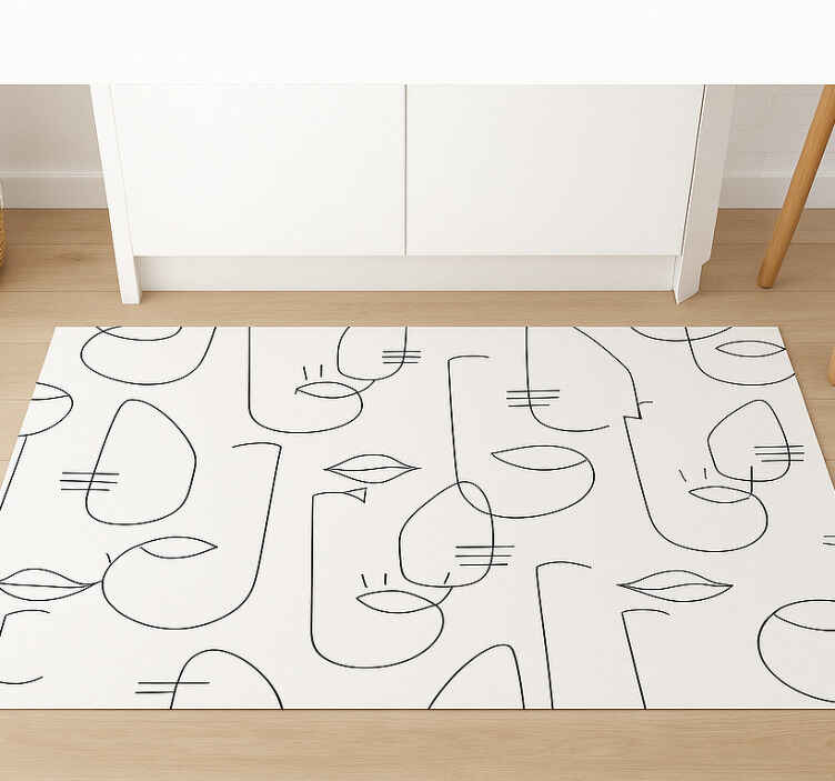 Kitchen vinyl carpet with abstract face design - TenStickers