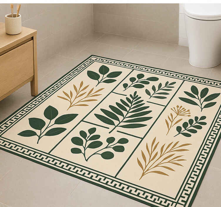 Vinyl teppich bad botanisches badezimmer glas - TenStickers