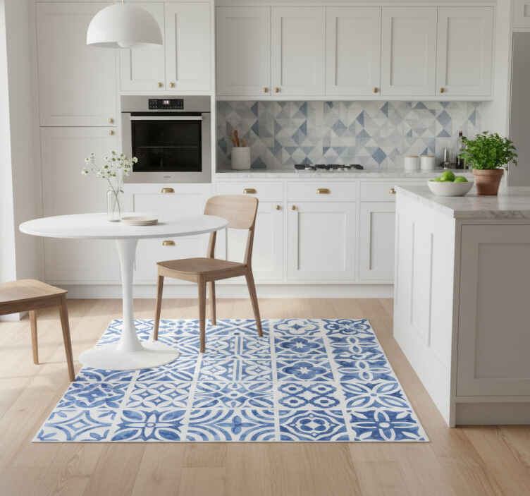 Tapis vinyle carreaux de ciment style portugais - TenStickers
