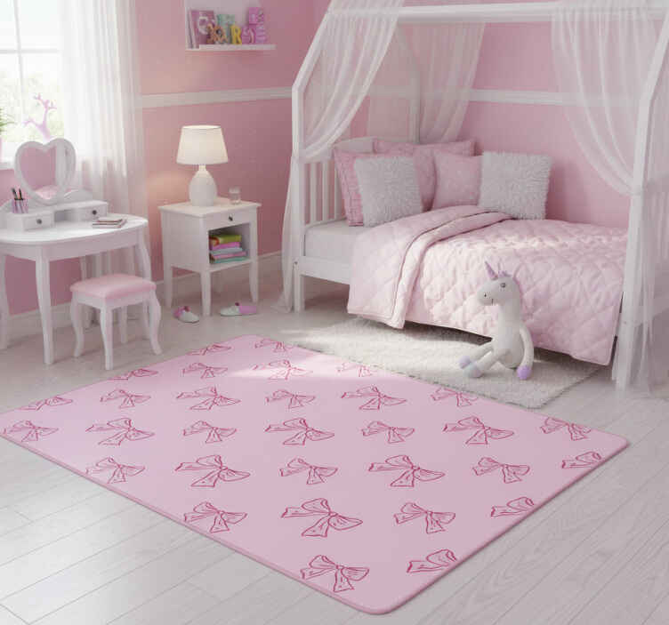 Vinyl teppich rosa mit pinkem schleifenmuster - TenStickers