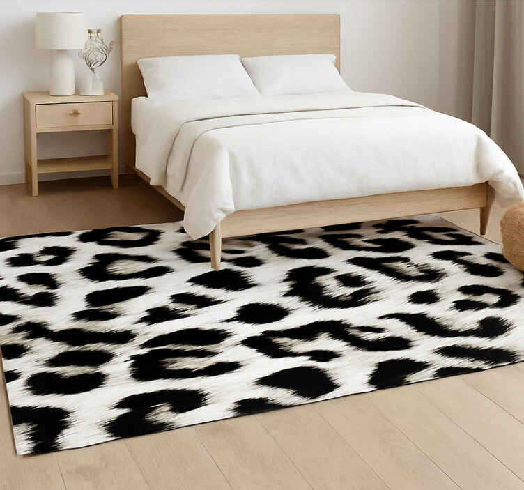 Tapis vinyle animal motif léopard blanc - TenStickers