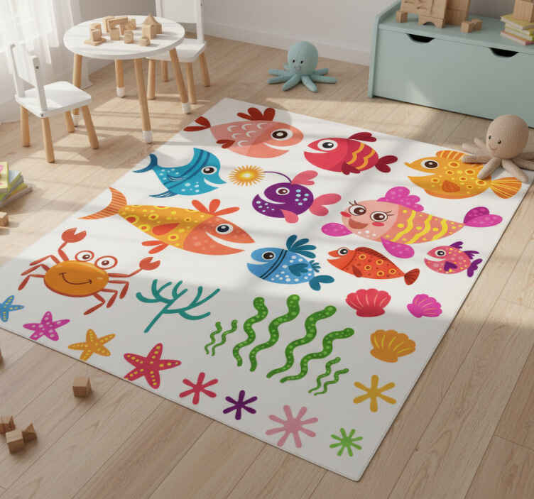 Tappeto vinile animali pesci per bambini - TenStickers