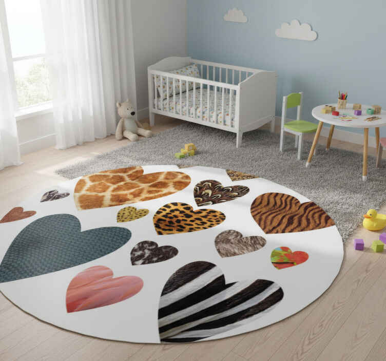 Tappeto vinile animali cuori a stampa animale - TenStickers