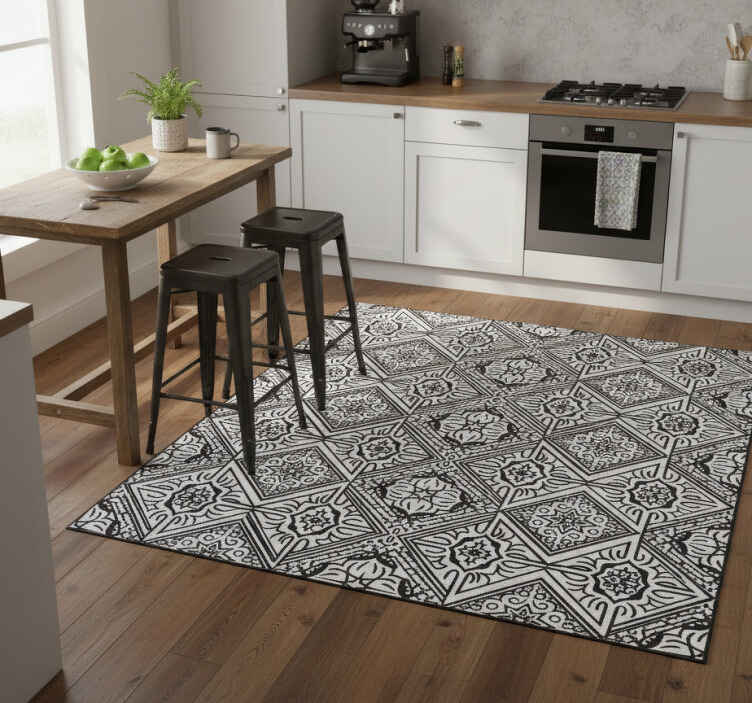 Tappeto pvc cucina contrasto audace caleidoscopio - TenStickers