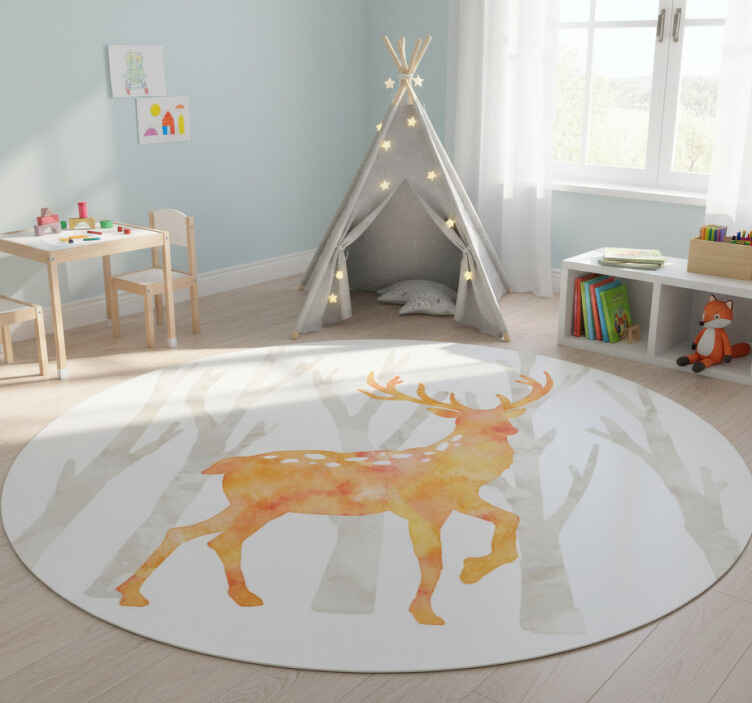Tappeto vinile animali stile invernale cervo - TenStickers