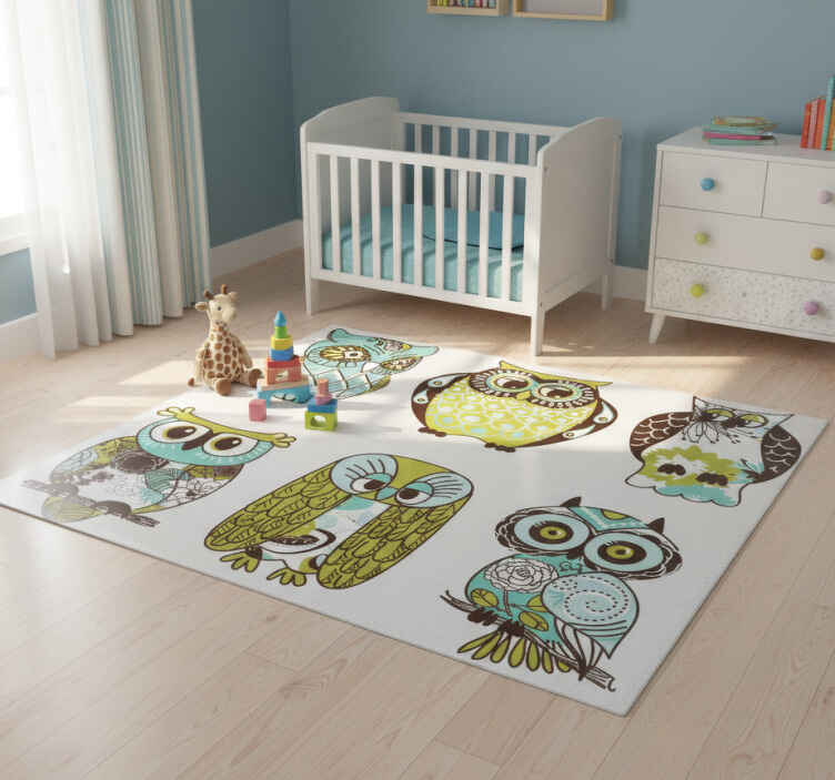 Tappeto vinile animali sei gufi - TenStickers