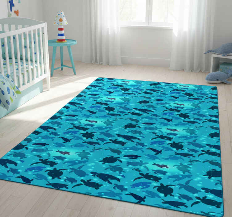 Tappeto vinile animali tartarughe che nuotano - TenStickers