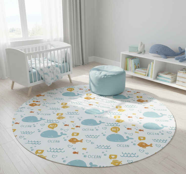 Tappeto vinile animali mobili colorati e felici oceanici - TenStickers