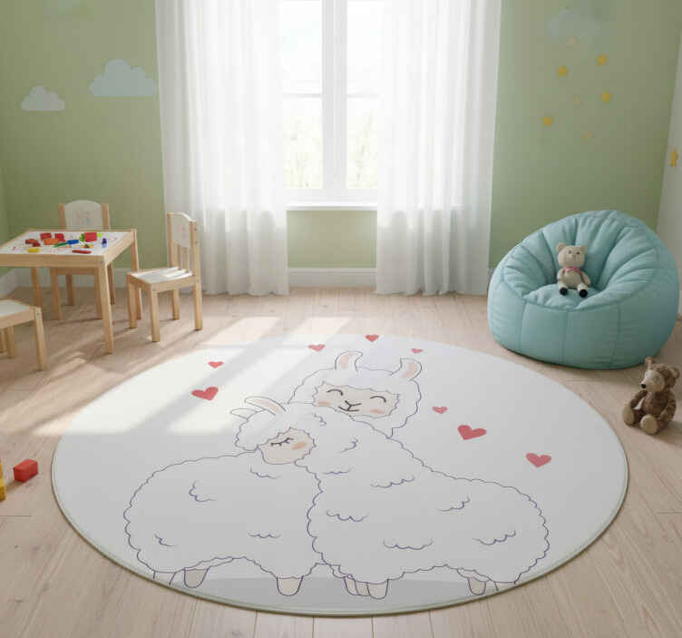 Tappeto vinile animali lama affettuosa - TenStickers