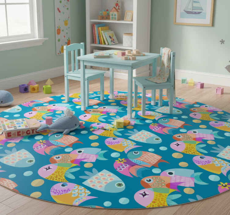 Animal vinyl rug fish for children - TenStickers