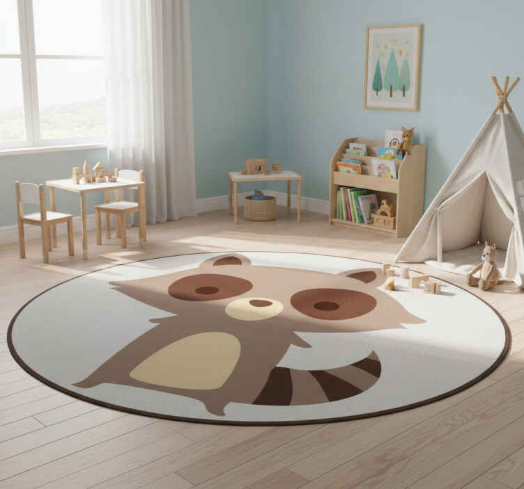 Dieren vinyl tapijt met wasbeer ontwerp - TenStickers