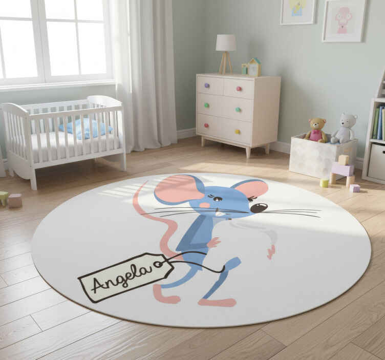 Vinil podovi životinja plava miša s imenom - TenStickers