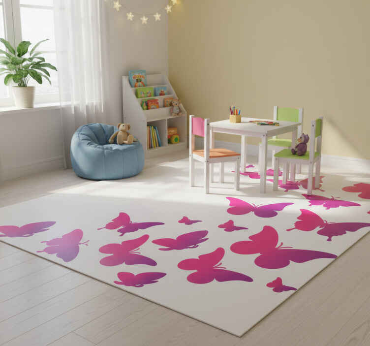 Tappeto vinile animali farfalla finestra - TenStickers