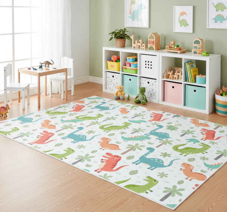 Tappeto vinile animali dinosauro felice - TenStickers
