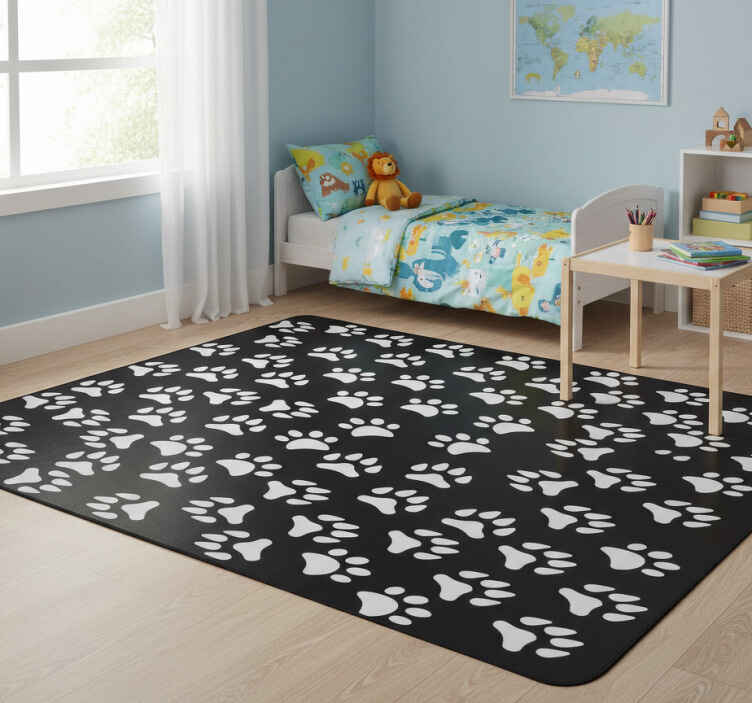 Tappeto vinile animali stampe animali bianche - TenStickers