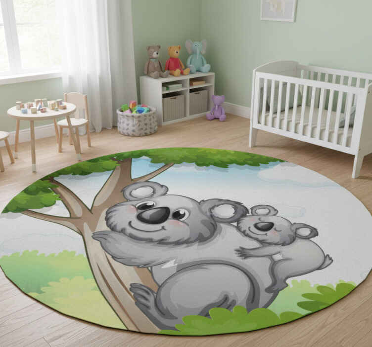Tappeto vinile animali mamma e cucciolo di koala - TenStickers