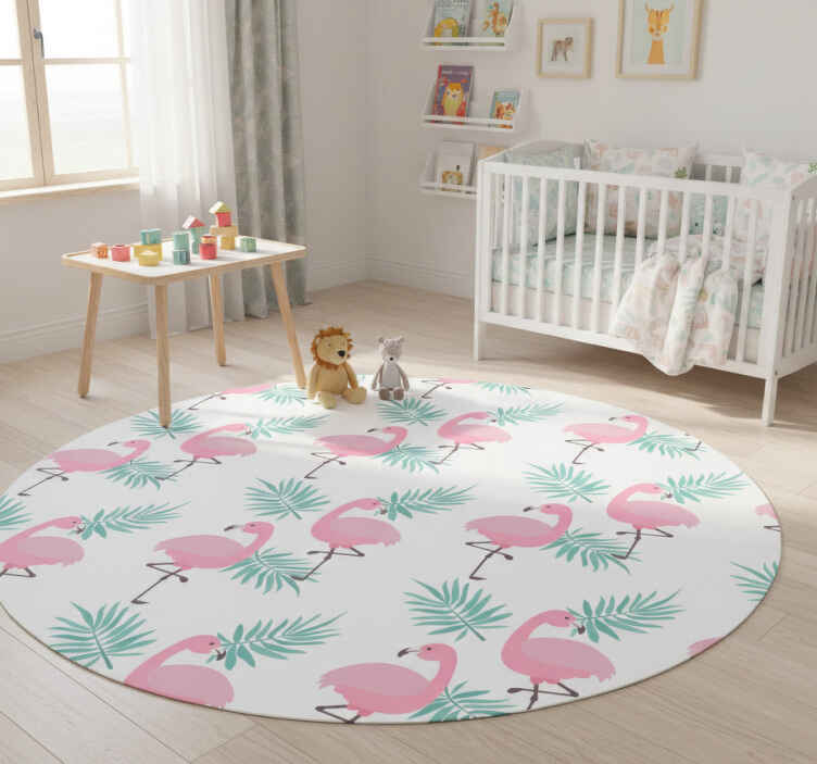Tropical flamingo pattern animal vinyl rug - TenStickers