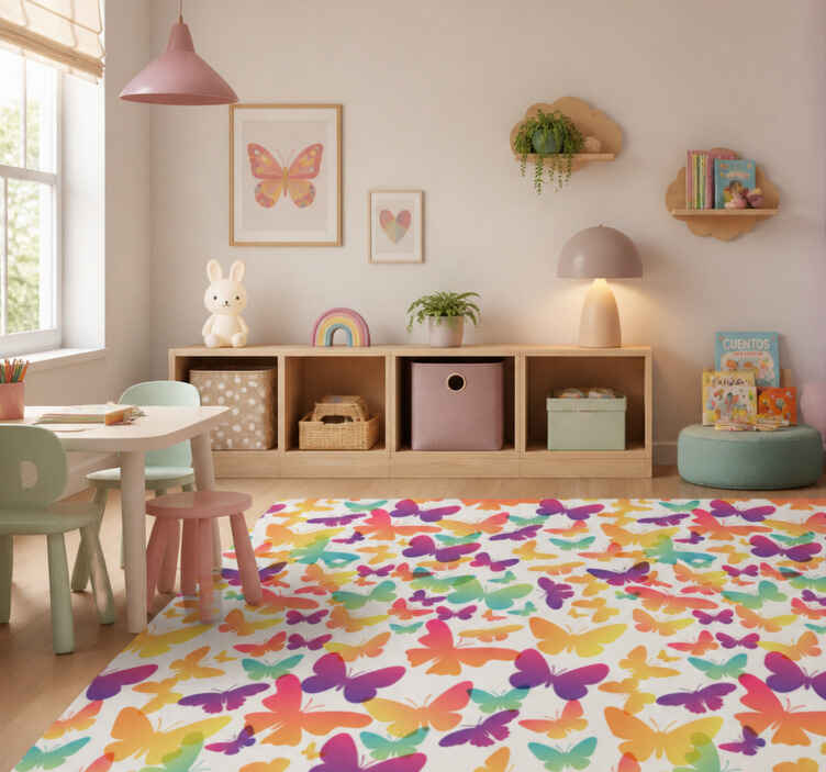 Animal mat with gradient butterflies design - TenStickers
